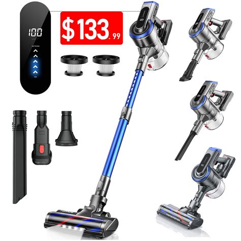 Lightweight Cordless Stick Vacuum cleaner with 33kpa Touch Screen for Carpet Floors and Pet Hair ...