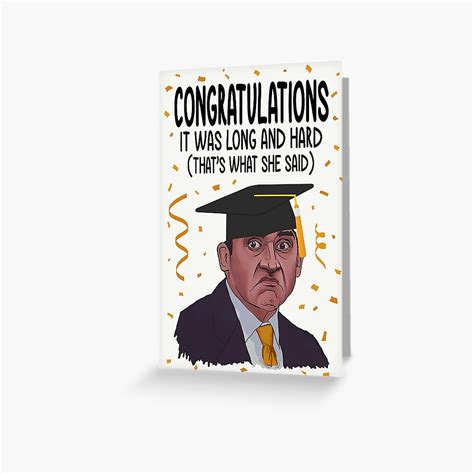 "Funny Congratulations, Funny Graduation, Michael Scott Graduation" Greeting Card for Sale by ...