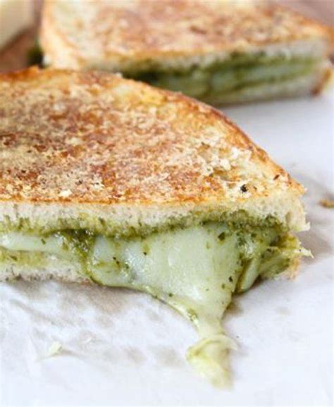 Parmesan-Crusted Pesto Grilled Cheese | Recipes, Pesto grilled cheeses, Food