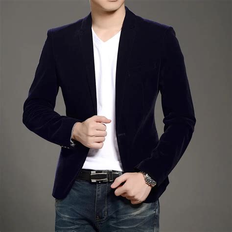 2016 New Arrival Men's Autumn Casual Stylish Slim Velvet Blazer Men ...