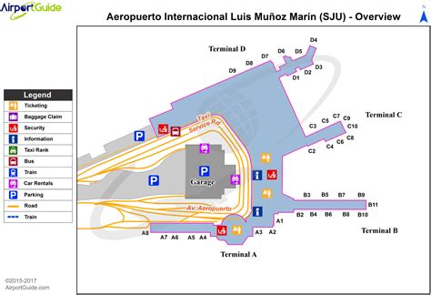 San Juan - Luis Munoz Marin International (SJU) Airport Terminal Maps - TravelWidget.com