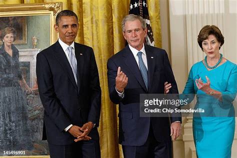 George W Bush And Laura Bush Attend White House Unveiling Of Their ...