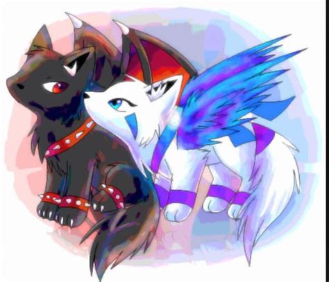 Demon wolf, angel wolf in 2020 | Cute wolf drawings, Cute animal ...