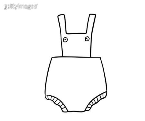 Infant cute bodysuit doodle. Outline sketch Baby girl clothes isolated on white 이미지 (1469885645 ...