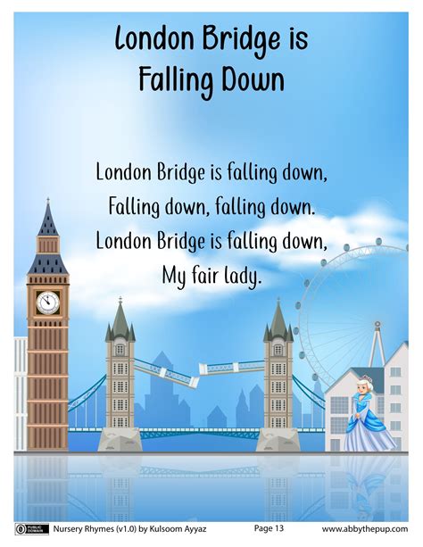 London Bridge is Falling Down Nursery Rhyme | Free Printable Papercraft ...