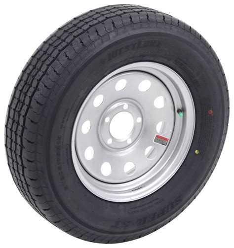 Westlake ST205/75R15 Radial Trailer Tire w/ 15" Silver Mod Wheel - 5 on ...