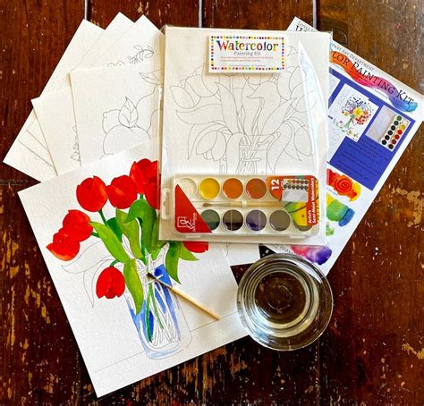 Watercolor Painting Kit Flowers and Still Lifes | Etsy