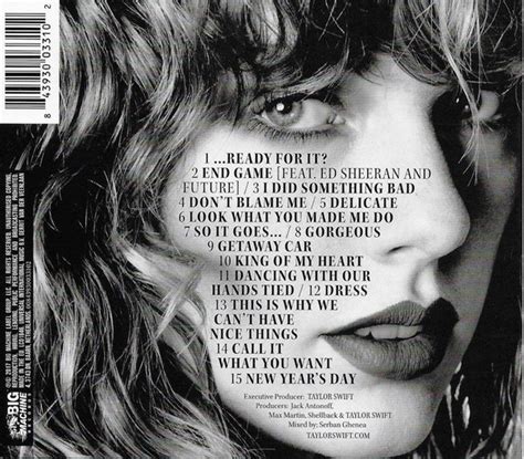 Taylor Swift, Reputation, cd