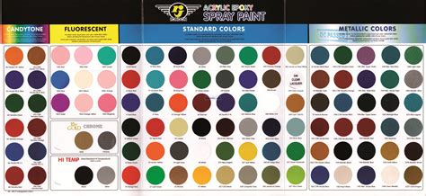 Spray Paint Color Chart