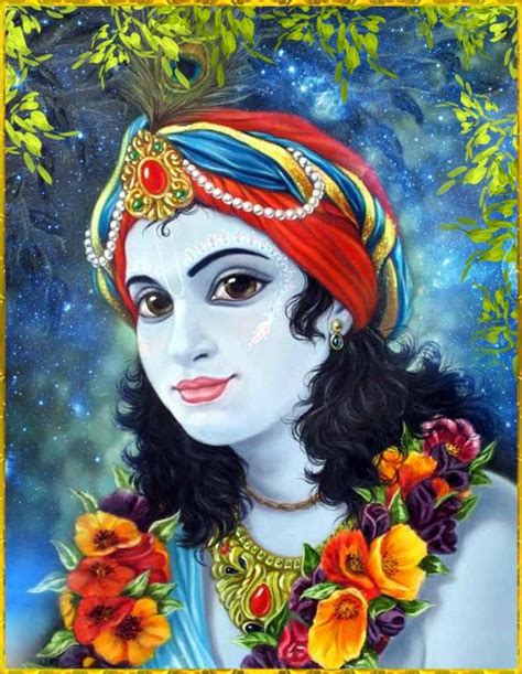 Divine Lord Krishna Hand-Painted Painting On Canvas Unframed