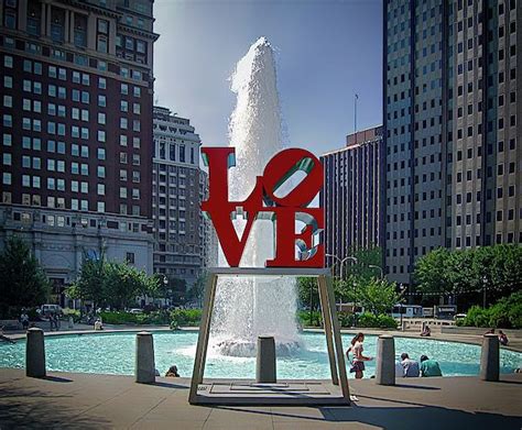 An image of the famous "Love" park sculpture in the city of ...