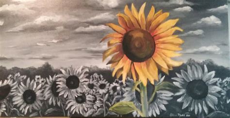 Sunflower Field Acrylic Painting - SUNFLOWER