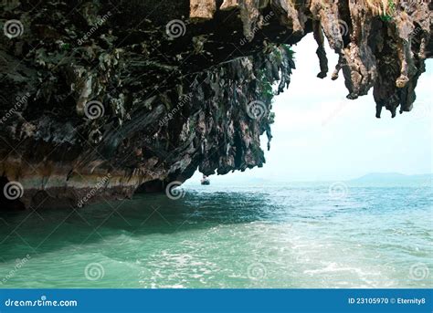 Overhanging Cliff Above the Sea Stock Photo - Image of island, hanging ...