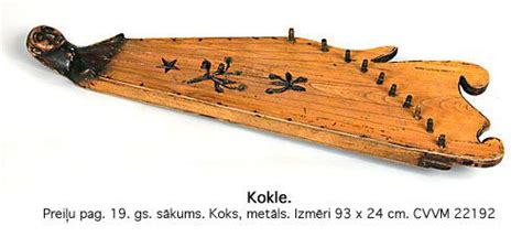 A traditional Latvian kokle (musical instrument) from the 19th Century, Preili county. From the ...