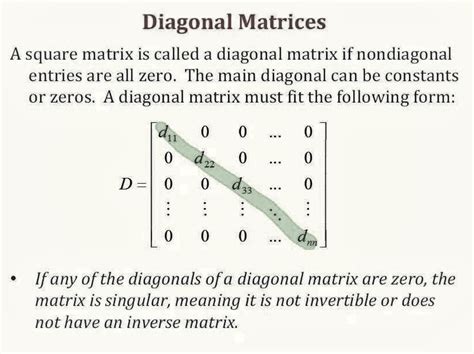 Leading Diagonal Matrix