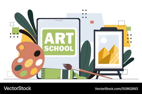 Art school online concept Royalty Free Vector Image