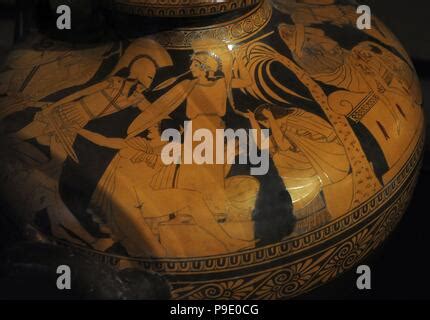 Priam killed by Neoptolemus, Greek mythology Stock Photo - Alamy