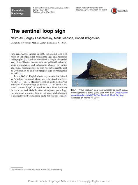 The sentinel loop sign