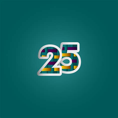 25 Years Anniversary Celebration Elegant Color Number Vector Template Design Illustration ...