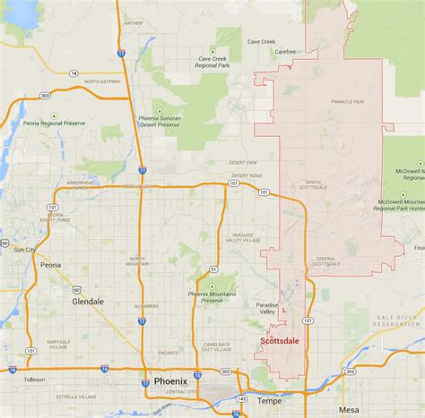 Map Of North Scottsdale - California southern Map