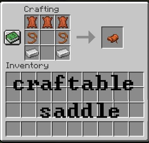 Craftable Saddle Minecraft Data Pack