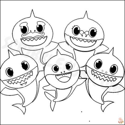 Pobarvanke Baby Shark - Pridružite se norosti z GBcoloring