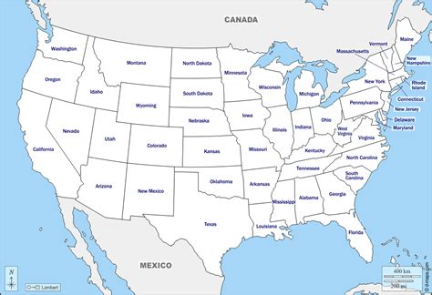 Blank Map Of Usa With State Names - Carolina Map