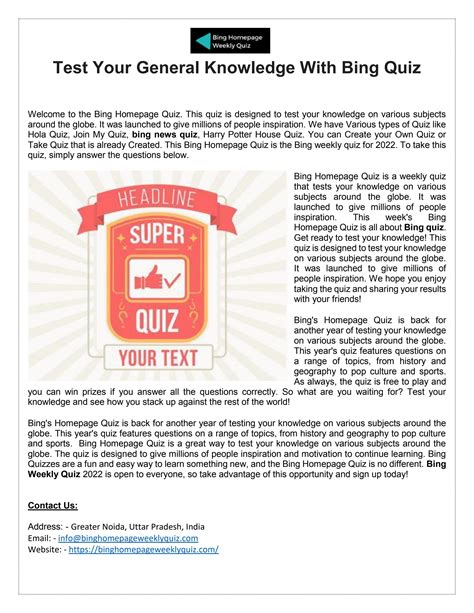 Bing weekly quiz by weeklyquizseo - Issuu