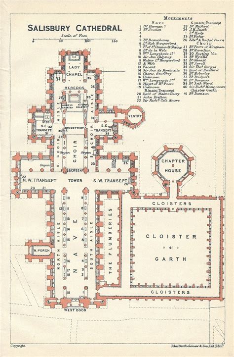 1922 Salisbury Cathedral United Kingdom Antique Map - Etsy | Antike landkarte, Salisbury ...