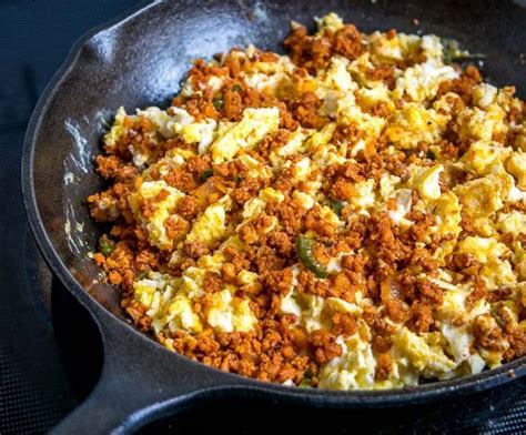 I like Chorizo and Eggs best when it's topped with a fiery Salsa Verde ...