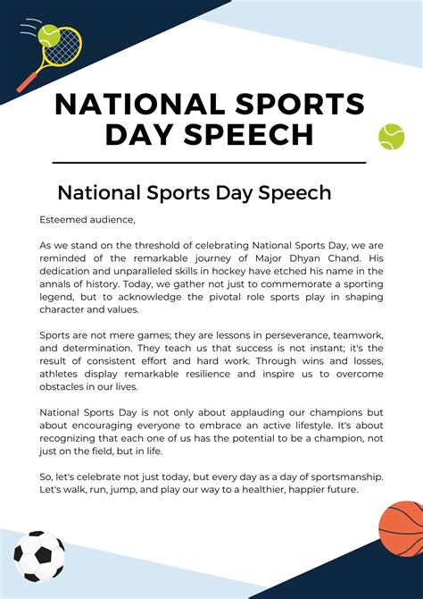 National Sports Day Speech: Long, Short Speech, 100 to 1000 Words