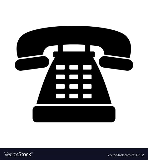 Telephone silhouette business icon Royalty Free Vector Image