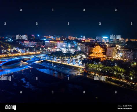 Aerial view of Guilin night skyline in Guangxi China Stock Photo - Alamy