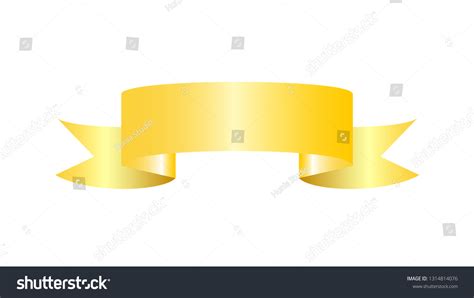 Vector Illustration Gold Ribbon Banner Isolated Stock Vector (Royalty ...