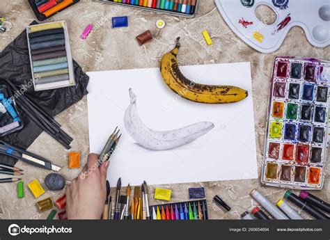 Pencil sketch of a banana Stock Photo by ©happy_lark 260654694