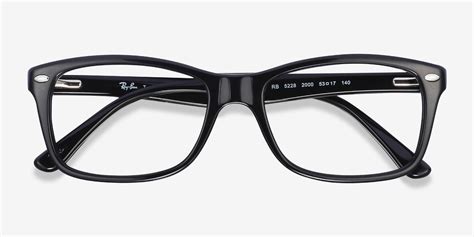 Ray-Ban RB5228 - Rectangle Black Frame Eyeglasses | Eyebuydirect Canada