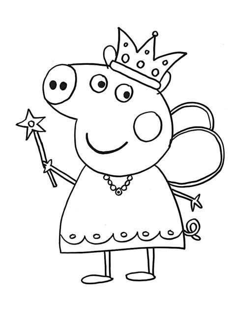 Princess Peppa Pig Coloring Page - Free Printable Coloring Pages for Kids