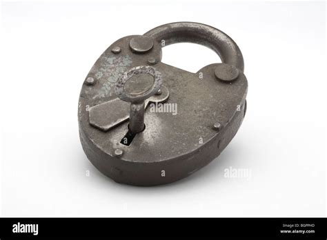 Pad Lock and Key on white background Stock Photo - Alamy