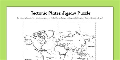 Plate Tectonics Jigsaw Puzzle Worksheets | Plate tectonics, High school earth science, Geography ...