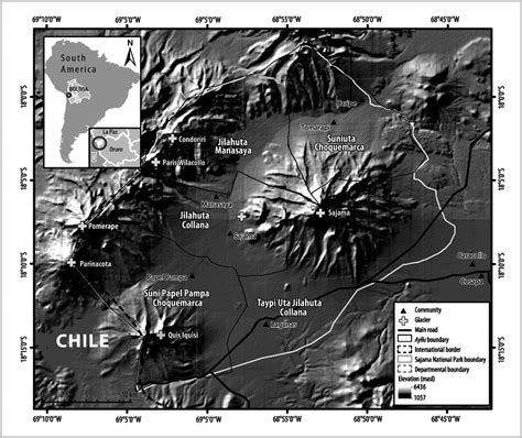 Map of Sajama National Park, Bolivia, showing communities and ayllus... | Download Scientific ...