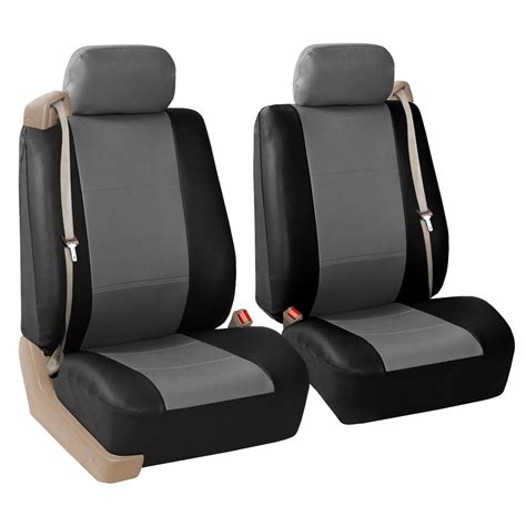 FH Group Integrated Seatbelt Seat Covers for Sedan, SUV, Van, Truck, Two Front Buckets, Black ...