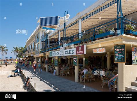 Beachfront Bars and Restaurants, Palma Nova, Bay of Palma, Mallorca Stock Photo: 4794833 - Alamy