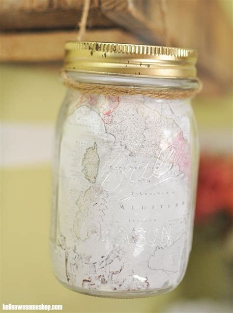 Mason Jar Craft: Map Lantern - DIY Candy