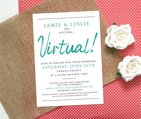 Virtual Wedding Invitation / Online Wedding Invitation - Etsy