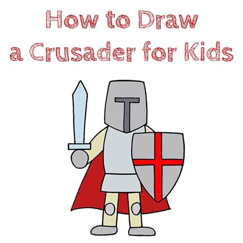 How to Draw a Crusader for Kids | Easy drawings, Drawings, Warrior drawing