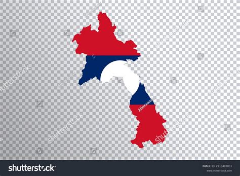 Laos Flag On Map Transparent Background Stock Illustration 2213407031 ...