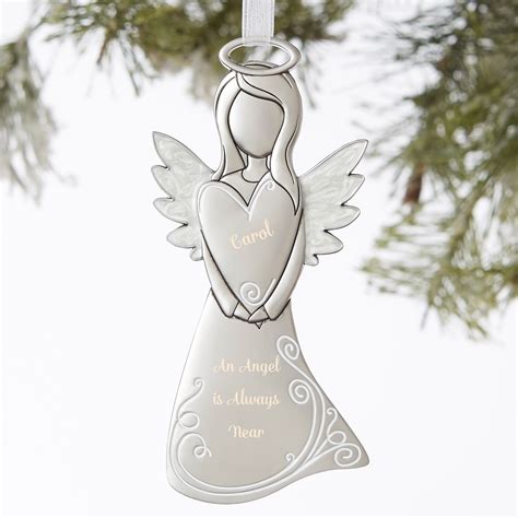 19414 - Guardian Angel Personalized Silver Ornament | Christmas ornaments, Memorial ornaments ...