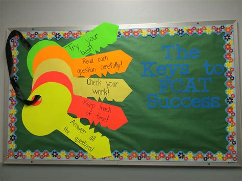 Keys to success on the FCAT bulletin board | School board decoration ...