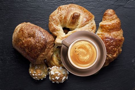 Wallpaper Coffee Croissant Cappuccino Cup Food