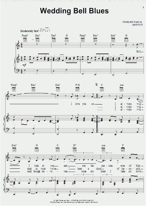 Wedding Bell Blues Piano Sheet Music | OnlinePianist